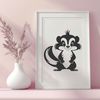 Wildlife Illustration - Skunk SVG Illustration of a skunk, a wild animal known for its distinctive odor.