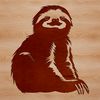 Cute Sloth Vector Graphics A sloth sitting on a tree branch, rendered in vector art format.