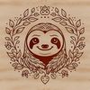 Detailed SVG Animal Portrait A detailed illustration of a sloth's head with intricate features.