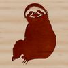 A digital illustration of a sloth in a relaxed pose, created as vector art.