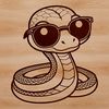 Snake Wearing Shades on a Sunny Day A cartoon snake wearing trendy sunglasses on a summer day.