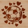 Soccer Ball SVG Clip Art SVG illustration of a soccer ball with love hearts, suitable for sport-related designs.