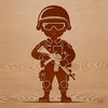 Vector Man in Military Attire A detailed line drawing of a man in military attire.