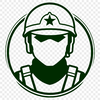 A professional illustration of a male soldier in a military uniform, suitable for graphic design projects.