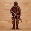 Vector Man in Army Gear A simple vector illustration of a man in military uniform.