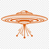 Detailed SVG design of an extraterrestrial spacecraft with metallic textures and smooth lines.