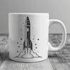 Elegant Rocket Ship Illustration A futuristic spaceship with metallic details and sleek design, suitable for vector art and cutting machine projects.