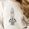 Free Space Station Illustration in SVG Vector design of a futuristic rocket ship in space