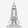 Cosmic Ship Design Vector Graphic Vector illustration of a futuristic spaceship in space, ideal for digital cutting machines and design software.