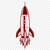 Spacecraft Illustration A stylized 2D representation of a spaceship, suitable for digital cutting and laser engraving projects.