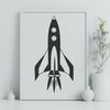 High-Tech Rocket Ship Art A 2D digital illustration of a spaceship with sleek design, suitable for vector graphics.