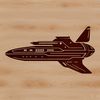 Vector Spaceship Design in Orbit A vector graphic illustration of a futuristic spaceship in space.
