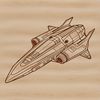 Vector Graphic Spaceship Design A futuristic spaceship illustration designed as a vector graphic in SVG format.