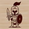 Free Vector Spartan Graphic Design A graphic illustration of a Spartan warrior in ancient Greek attire, suitable for vector art designs.