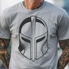 Vintage Greek Armor Vector Art A stylized illustration of a Spartan warrior wearing traditional ancient Greek armor, including a distinctive helmet.