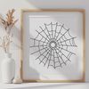 Free SVG Cutting Machine Template A detailed SVG illustration of a delicate spider web, suitable for cutting machines like Cricut or laser cutters.
