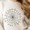 A delicate, intricate spider web design, suitable for vector graphics and cutting machines like Cricut.