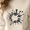 Organic Shape Illustration A stylized illustration of a splat shape with messy, organic lines, suitable for vector art design.