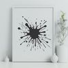 Vibrant Slime Droplet Design A colorful splat shape made up of layered slime droplets in various colors.