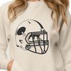 American Sports Equipment Illustration An illustration of a football helmet with laces and face mask, commonly used in the sport of American football.