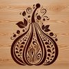 Hand-Drawn Food Icon Design A hand-drawn illustration of a squash with intricate details and patterns, suitable for vector art projects.