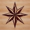 A stylized star symbol used in various designs, suitable for vector graphics and cutting machines like Cricut.