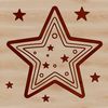 A detailed illustration of a five-pointed star suitable for digital cutting machines like Cricut or laser cutters.