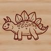 A simple line drawing of a prehistoric Stegosaurus dinosaur.