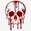 Beautiful Free SVG Skull A vector illustration of a dripping skull with intricate details.