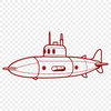 Underwater Explorer Vector Design A detailed illustration of a military submarine vessel designed as vector art.