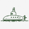 Underwater Vehicle Illustration A detailed vector illustration of a submarine in various depths and angles.