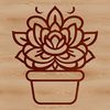A simple line drawing illustration of a succulent plant, suitable for gardening and floral designs.