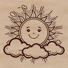 Vector sun icon with rays, suitable for vector graphics designs.