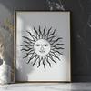Vector illustration of the sun, suitable for use in graphic design and digital art projects.