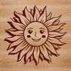 A digital representation of the sun in vector format.