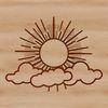 Solar Symbol Vector Graphic Vector illustration of a sun symbol for weather-related designs.