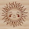 A high-resolution digital sun icon available for commercial and personal projects.