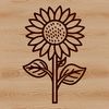 Free Sunflower Clipart Vector A simple line drawing of a sunflower with large yellow petals and dark center, suitable for various design applications.