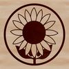 A simple line drawing of a sunflower, a common flowering plant used in gardening and nature-themed designs.