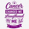 A motivational quote about cancer survival, designed as a vector graphic.