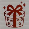 A minimalist illustration of a gift wrapped in paper with a ribbon tied around it.
