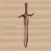 Traditional Sword Design SVG File A high-quality, scalable vector graphic (SVG) illustration of a traditional medieval-style longsword.