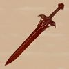 Traditional Sword Graphic An SVG graphic representation of a traditional sword, suitable for digital use in various applications.