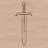 Vintage Style Sword Vector Design A high-quality vector design of a medieval-style sword, suitable for commercial or personal projects.
