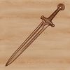 Simple Vector Sword Design A digital representation of a sword in simple line art style, suitable for cutting machine designs.