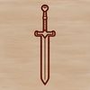 Traditional Sword Design Vector Image A digital representation of a traditional sword design, suitable for various creative projects.