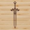 Silver Sword Illustration A sleek silver sword illustration with intricate details.
