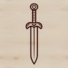 Sword Design with Intricate Details A high-resolution digital illustration of a medieval-style sword with intricate details.