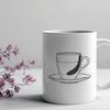 Minimalist SVG Tea Cup Design A minimalist illustration of a teacup, ideal for digital design and craft projects.