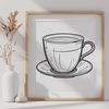 Whimsical Tea Cup Design An illustration of a teacup with intricate design and fine details.